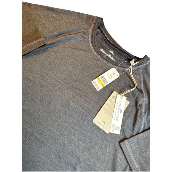 Tommy Bahama Island Zone UPF 30 Delray Crew Cool Wicking Travel Men's M Jet Blac